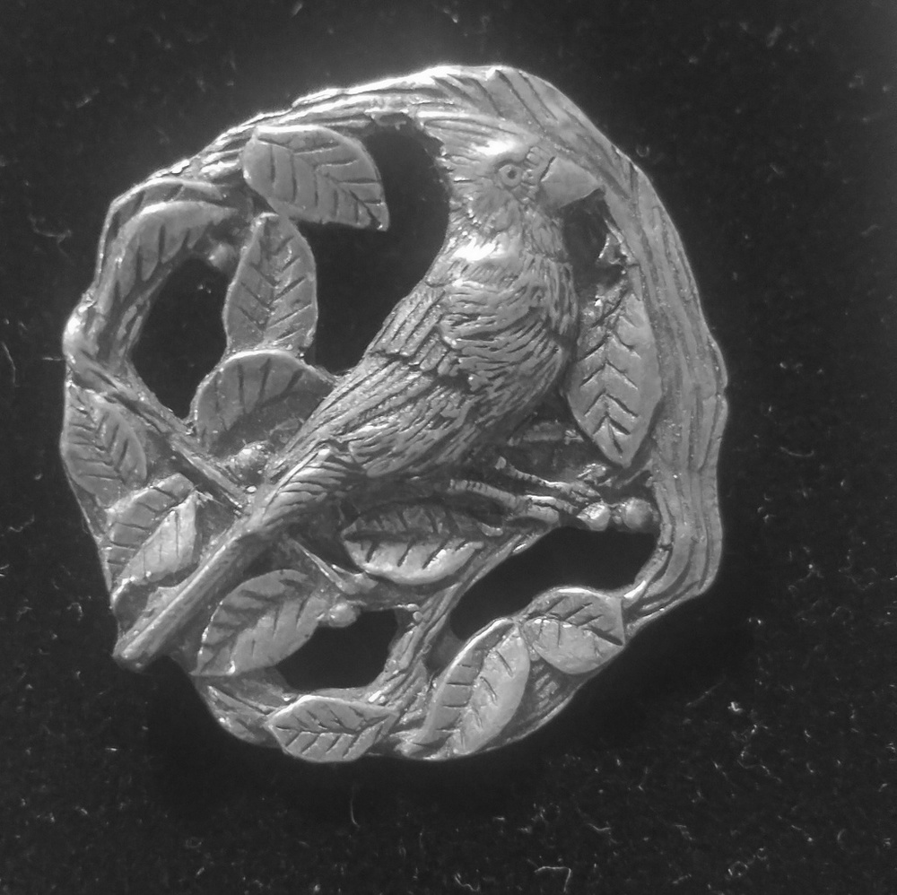 Vintage, Limited Edition Pewter Cardinal Pin